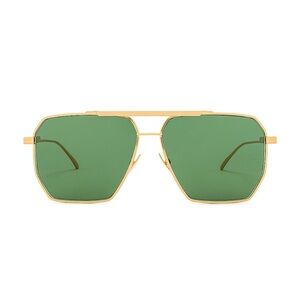 BOTTEGA VENETA Gold Classic Aviator Sunglasses